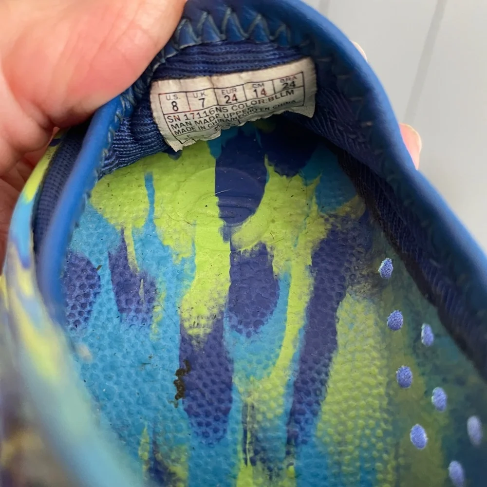 Skechers Kids Vibrant Blue and Lime Water Shoes size 8
